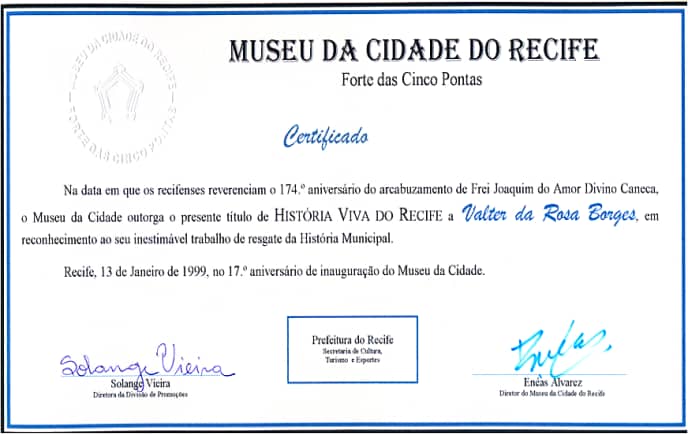 Premio de Historia viva do Recife